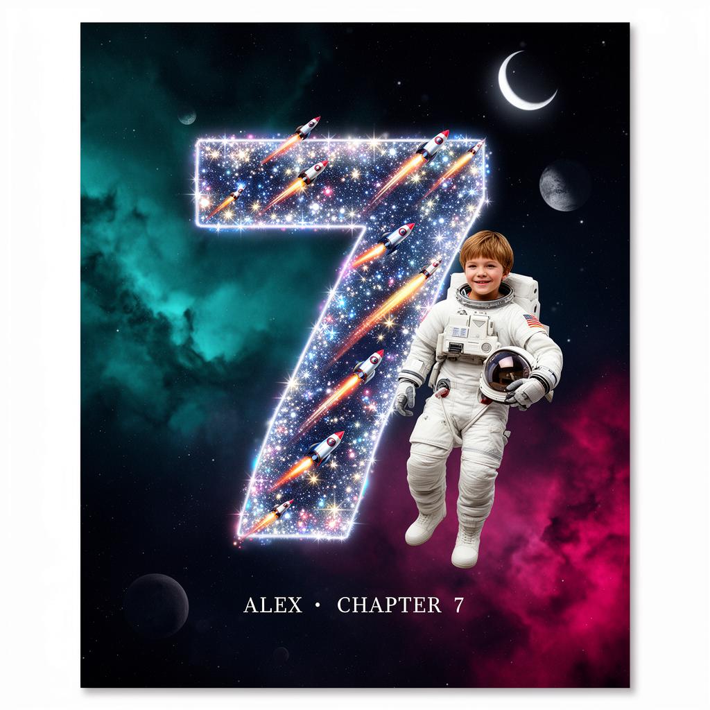 Little Astronaut example birthday card