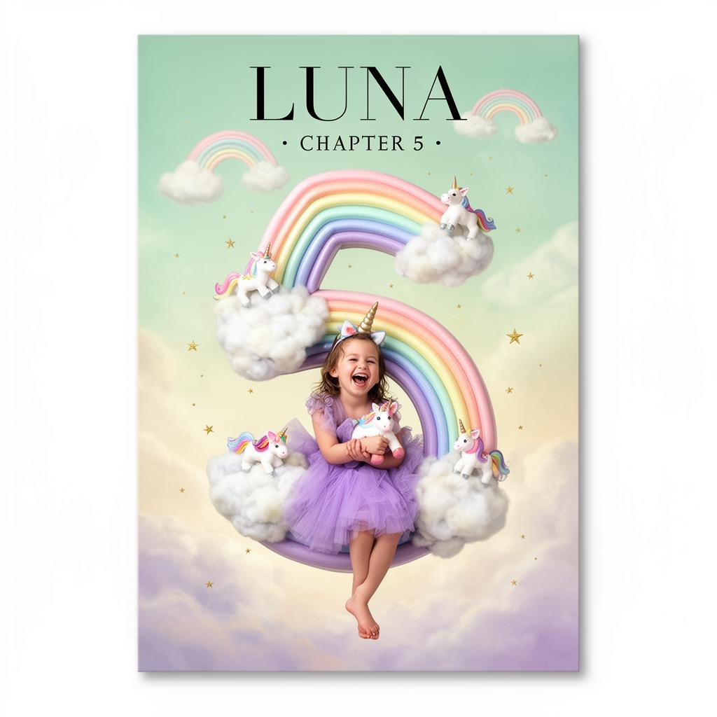 Rainbow Unicorn example birthday card
